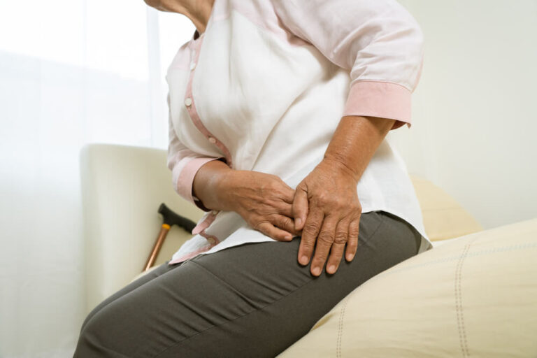 advanced hip osteoarthritis joint degeneration and cartilage loss.