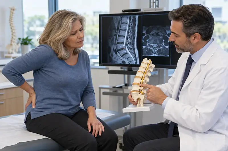 What are the symptoms and causes of spondylolisthesis